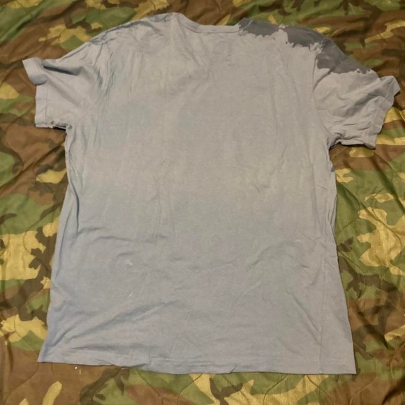 Guess jeans y2k style v-neck tee powder blue cotton grunge size XXL/22.5 - Picture 5 of 8